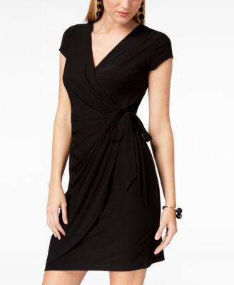INC International Concepts Cap-Sleeve Faux-Wrap Dress, Created for Macy's \u0026  Reviews - Dresses - Women - Macy's